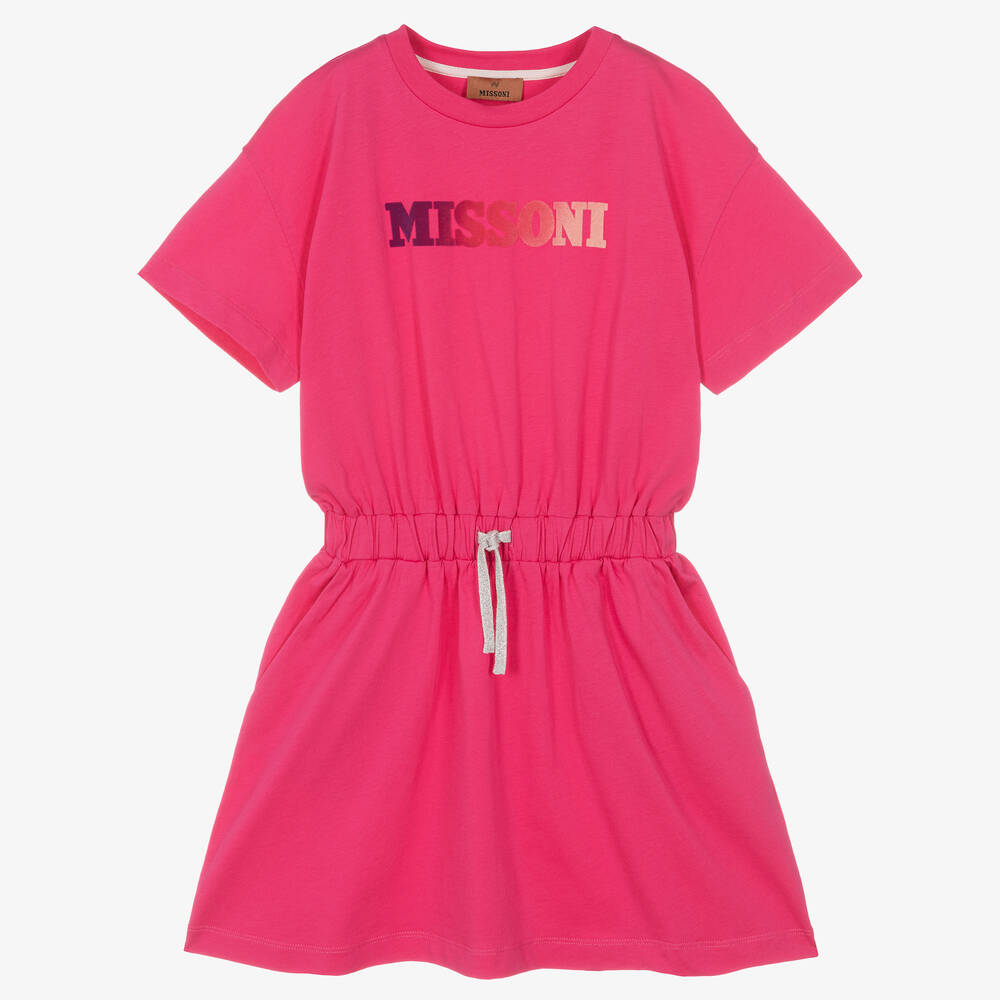 Missoni - Розовое платье из органического хлопка для девочек-подростков  | Childrensalon