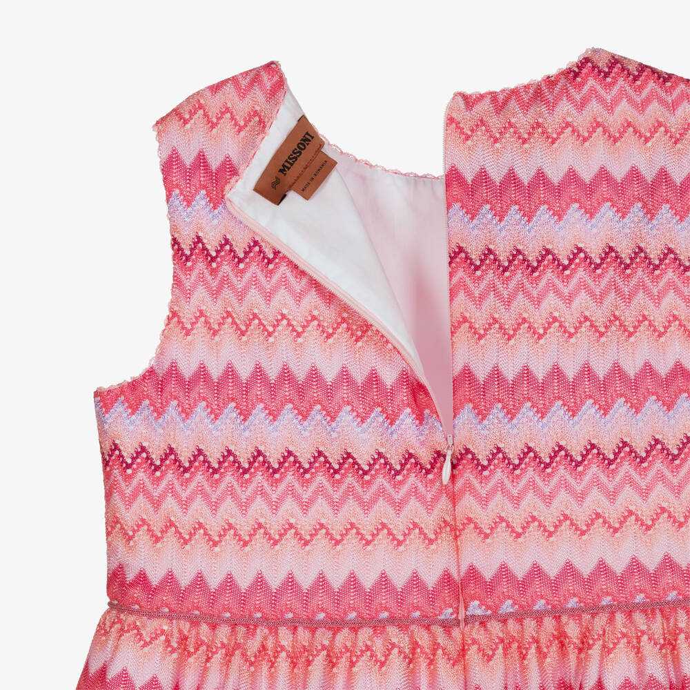 Missoni-Teen Girls Pink Zigzag Knitted Dress  | Childrensalon Outlet