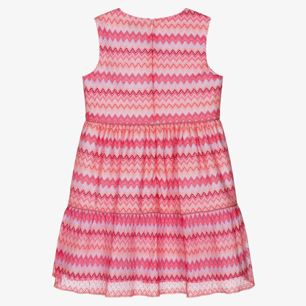 Missoni-Teen Girls Pink Zigzag Knitted Dress  | Childrensalon Outlet