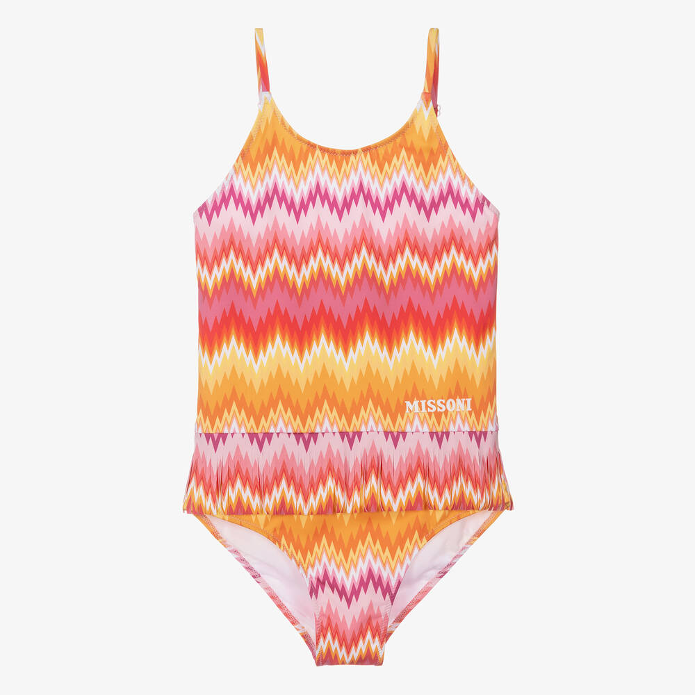 Missoni-Teen Girls Pink Zigzag Swimsuit | Childrensalon Outlet