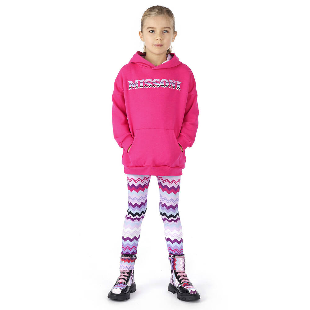 Missoni-Teen Girls Purple Cotton Zigzag Leggings | Childrensalon Outlet