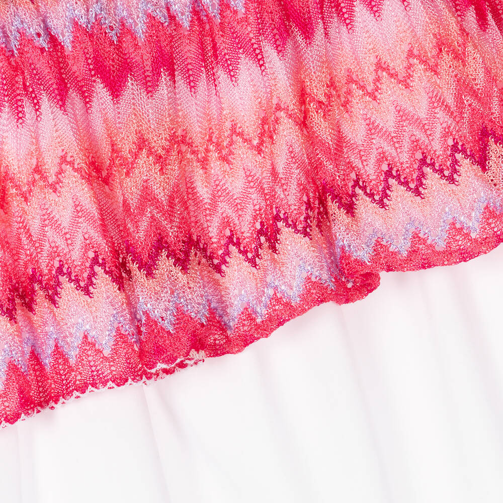 Missoni Teen Girls White Pink Zigzag Dress Childrensalon Outlet