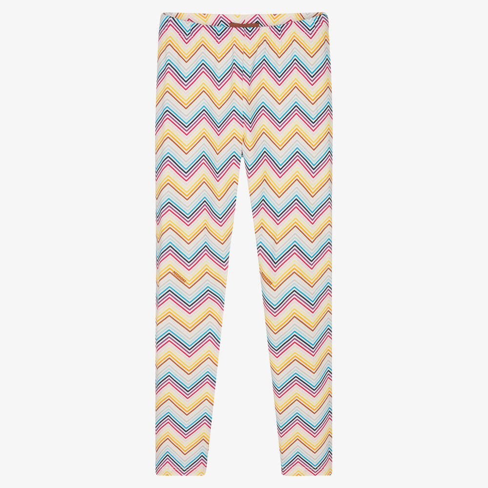 Missoni - Teen Girls White Zigzag Leggings | Childrensalon