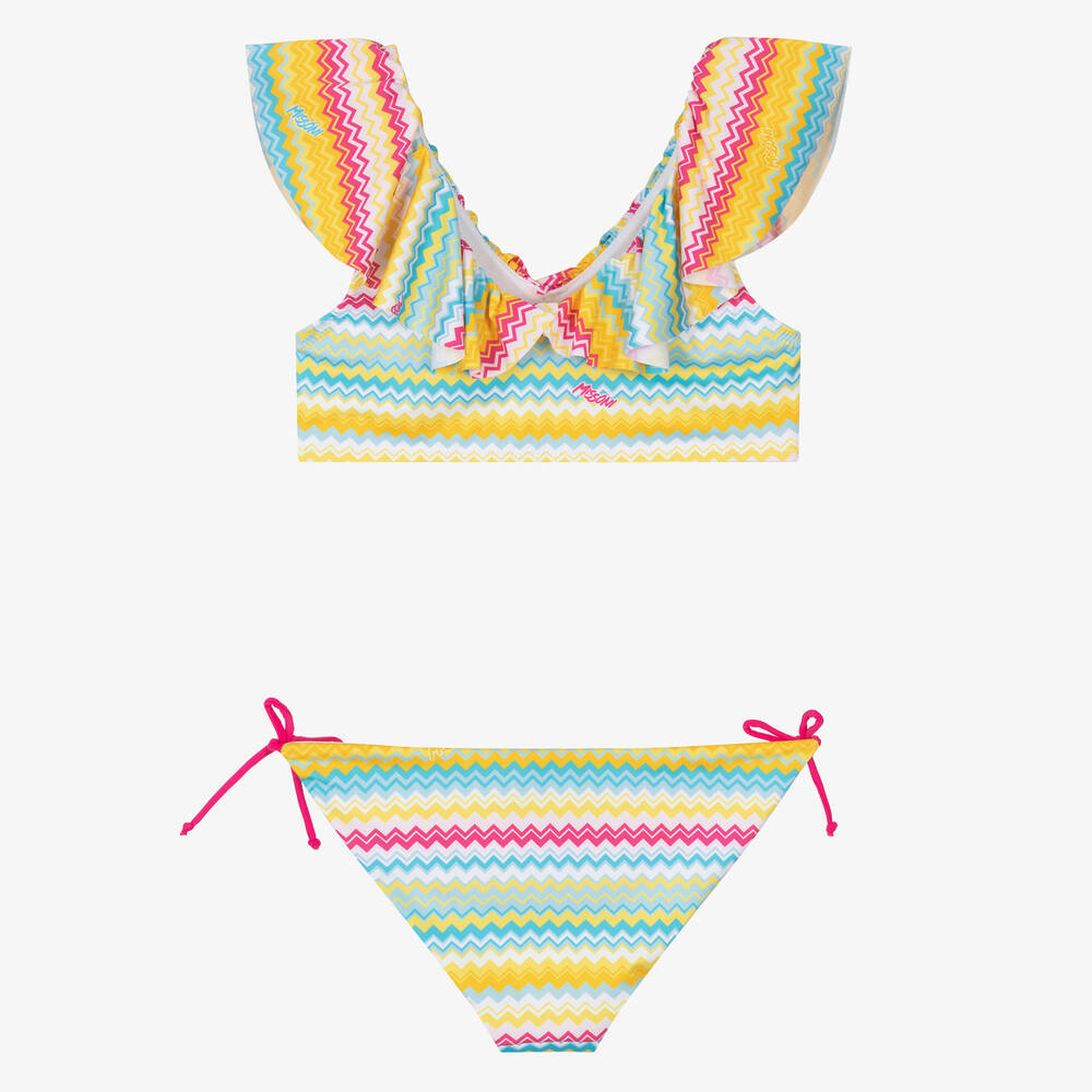 Missoni - Teen Girls Yellow & Pink Zigzag Bikini | Childrensalon Outlet