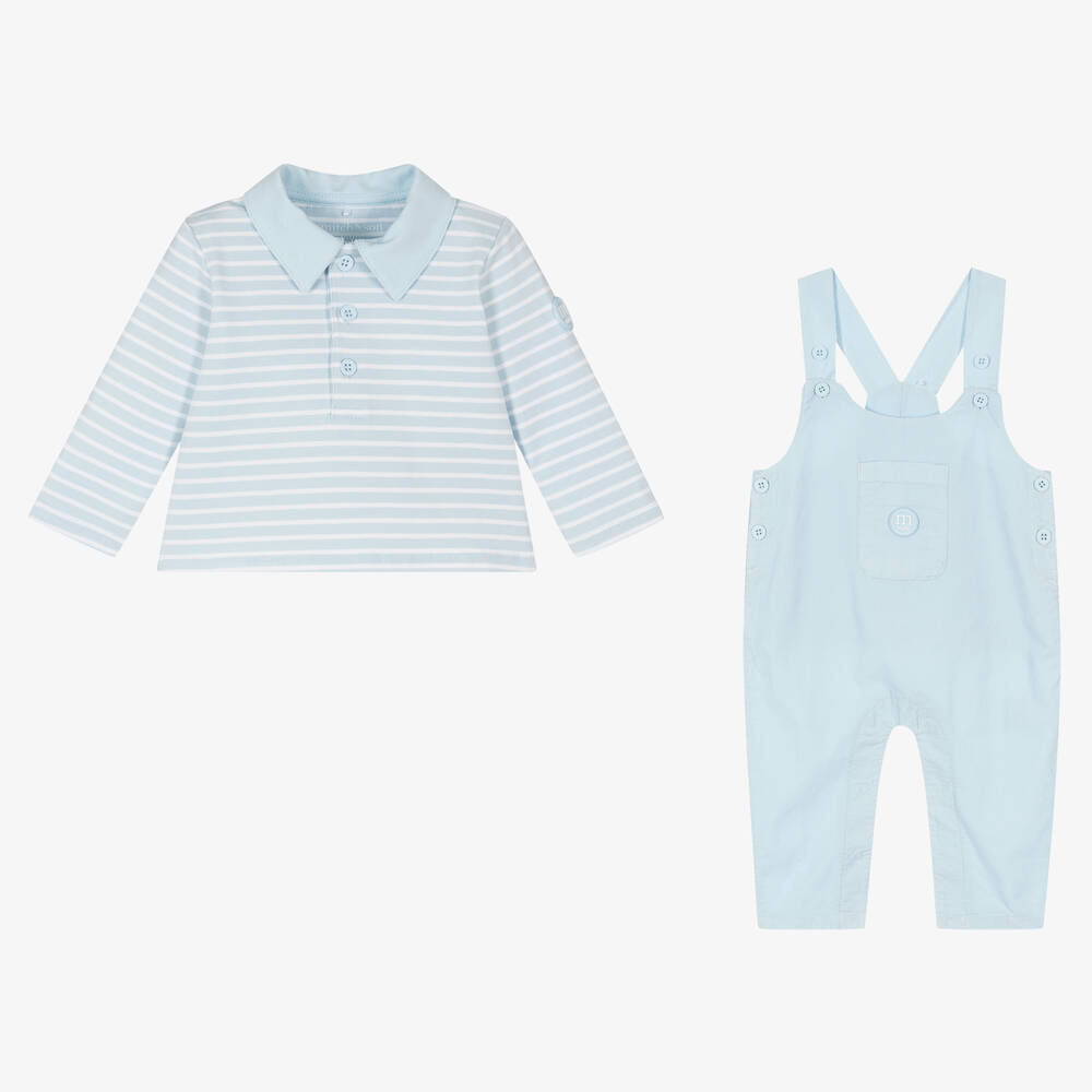Mitch & Son-Baby Boys Blue Corduroy Dungarees Set | Childrensalon Outlet