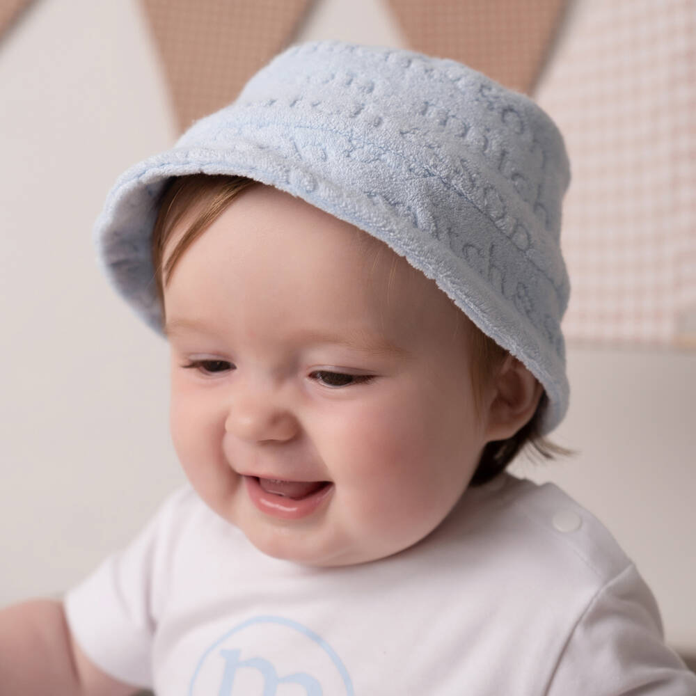 Mitch & Son-Baby Boys Blue Cotton Terry Bucket Hat | Childrensalon Outlet