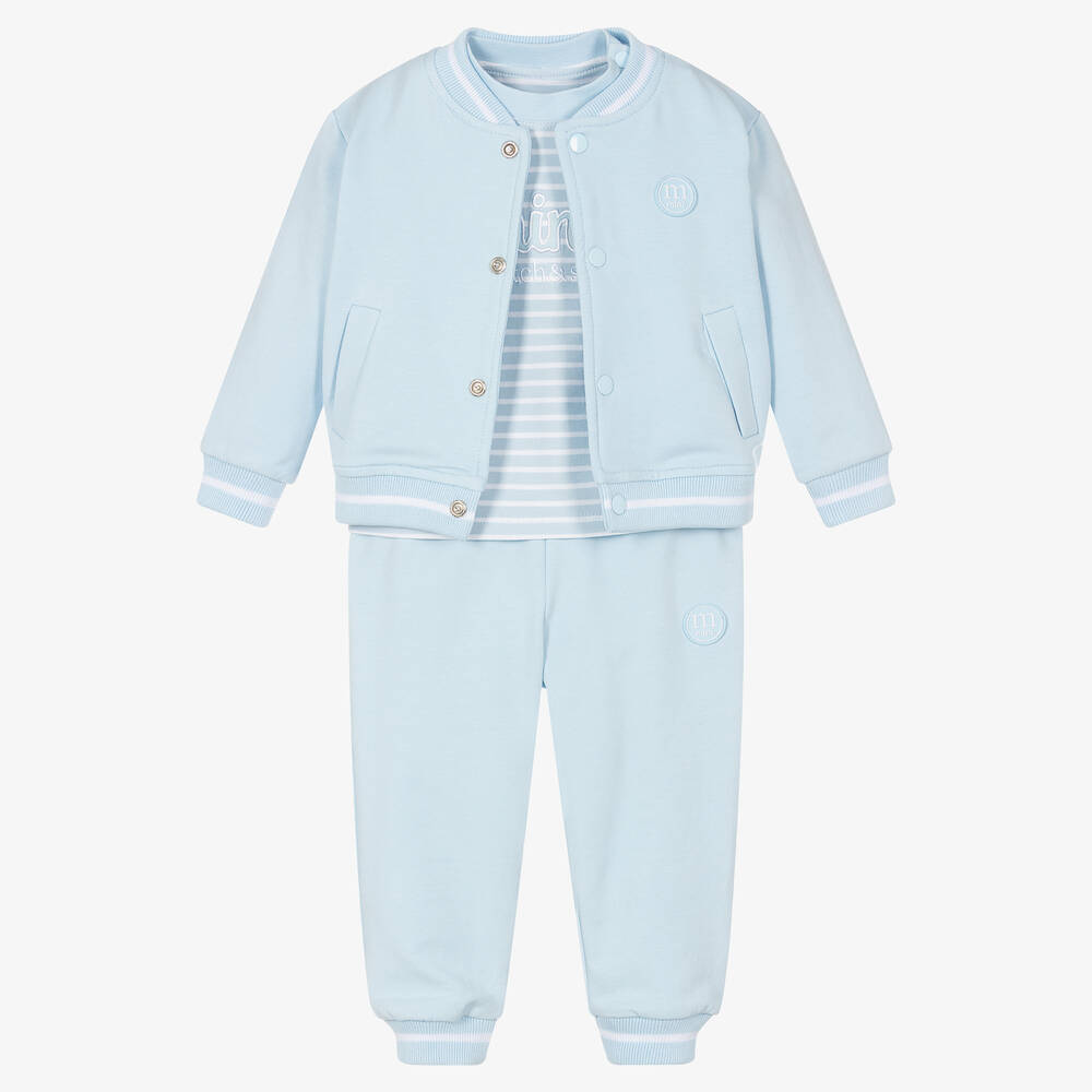 Mitch & Son - Baby Boys Blue Jersey Trouser Set | Childrensalon