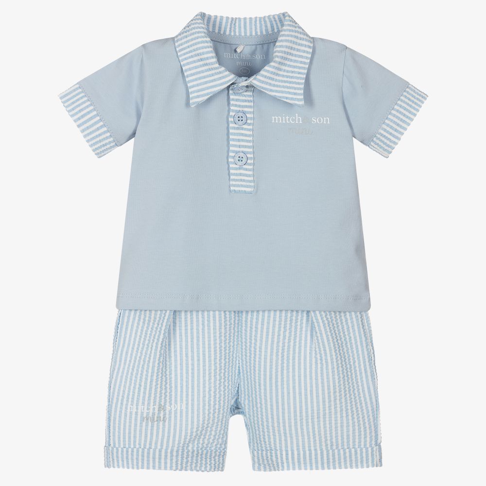 Mitch & Son - Blaues Shorts-Set für Babys (J) | Childrensalon