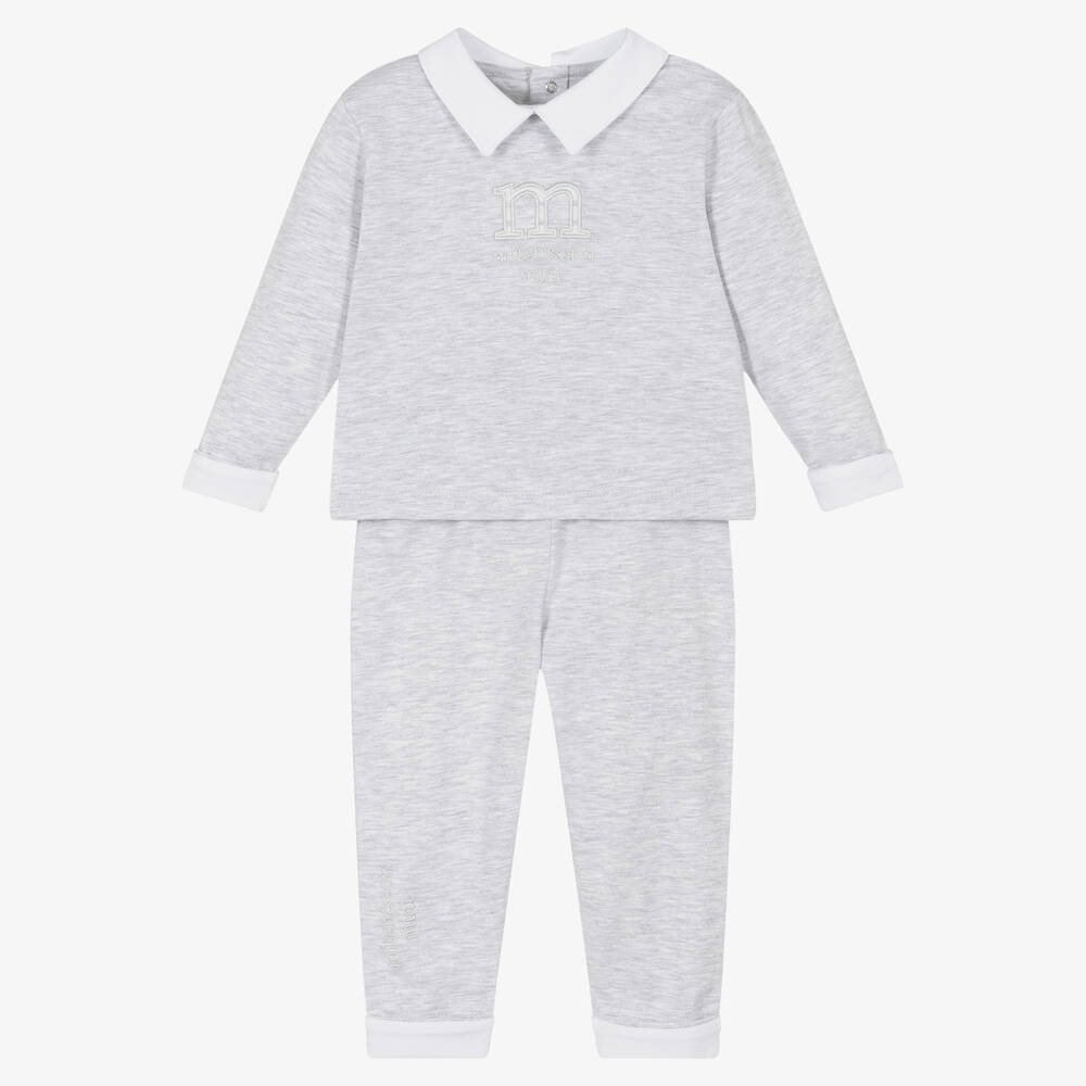 Mitch & Son - Baby Boys Grey Jersey Trouser Set | Childrensalon
