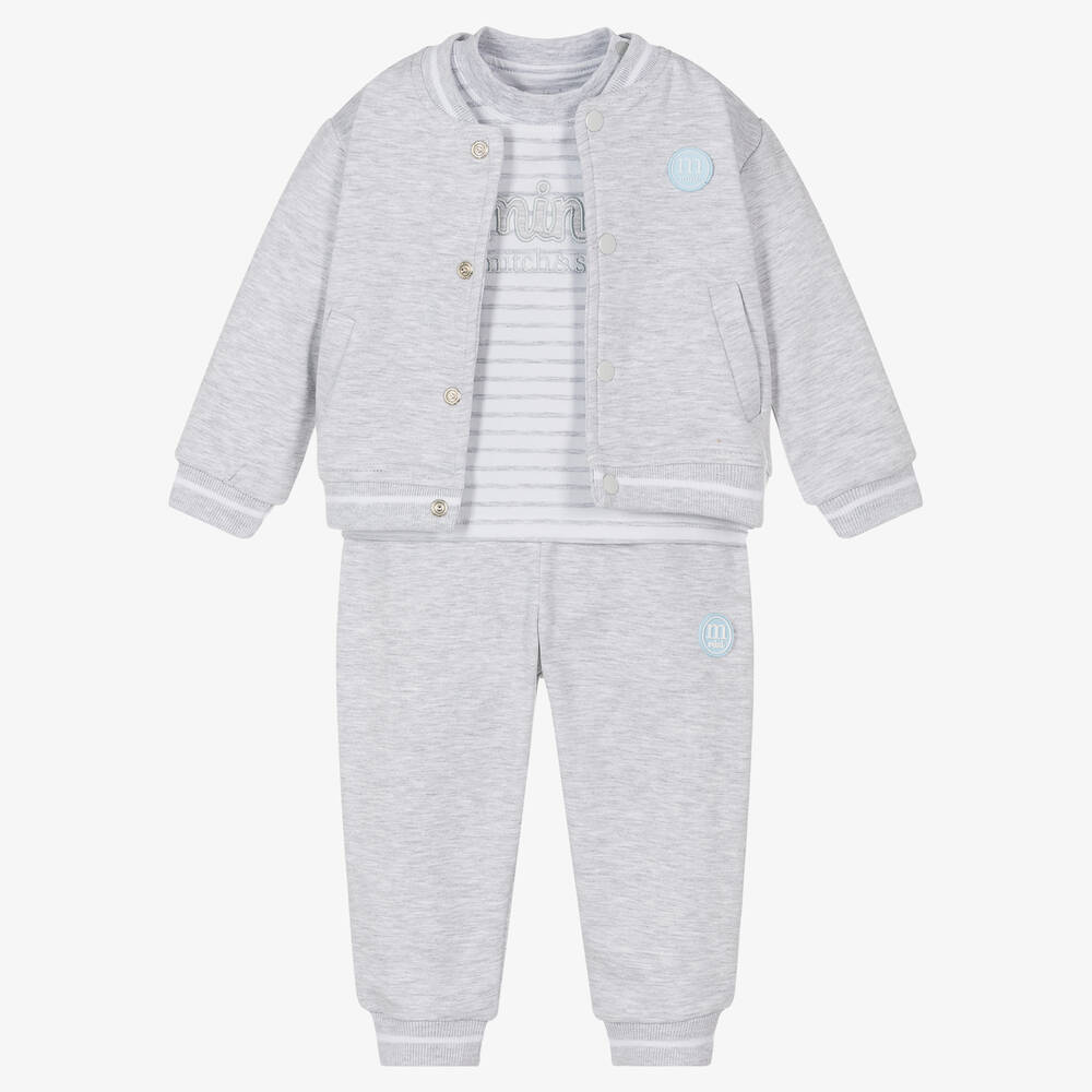Mitch & Son - Baby Boys Grey Jersey Trouser Set | Childrensalon