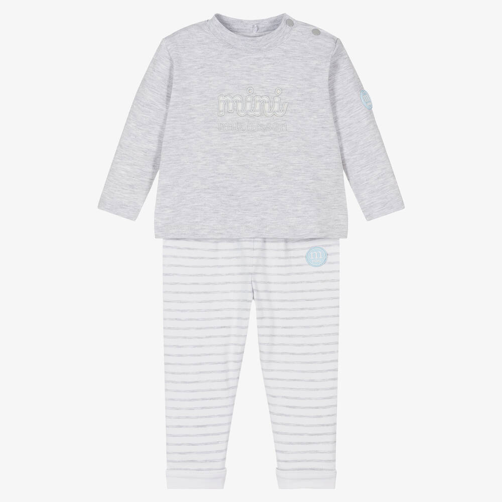 Mitch & Son - Baby Boys Grey Jersey Trouser Set | Childrensalon