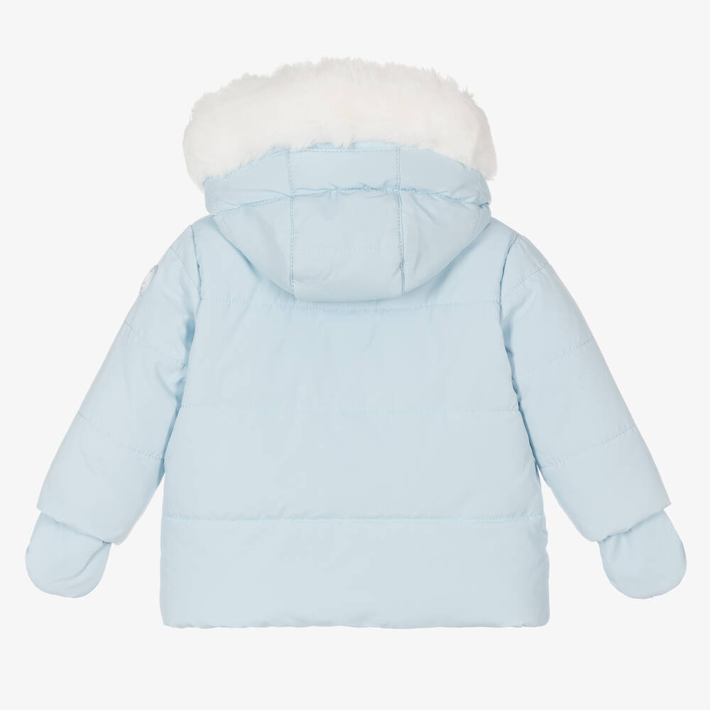 Mitch & Son - Baby Boys Pale Blue Puffer Coat | Childrensalon Outlet