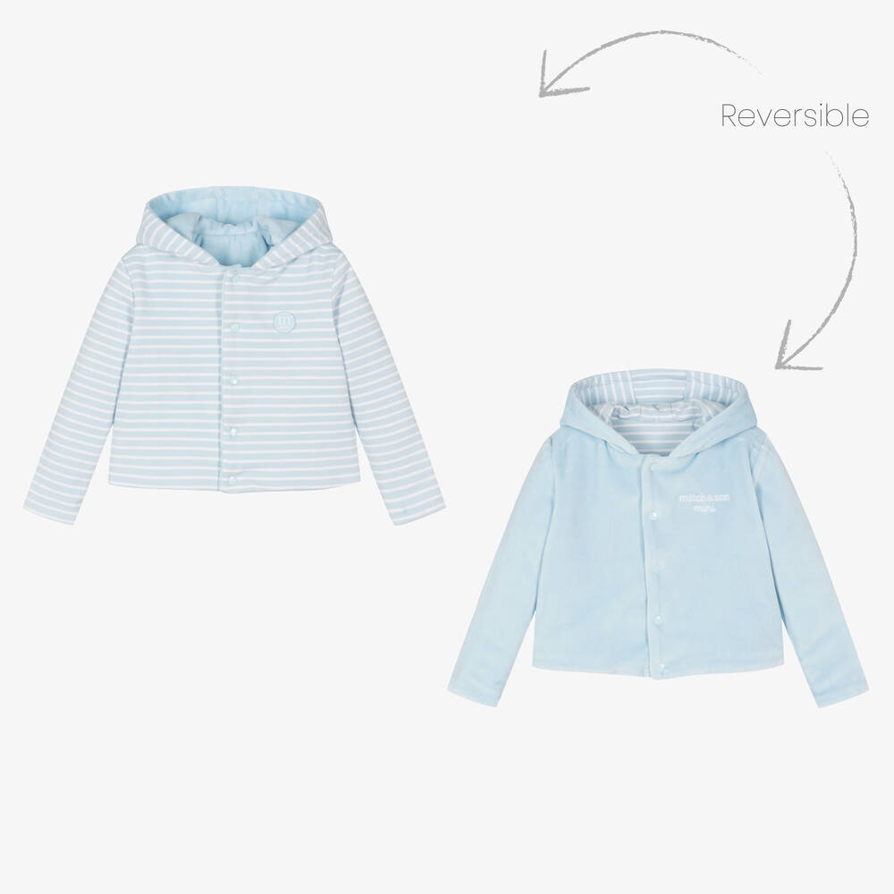 Mitch & Son-Baby Boys Pale Blue Reversible Jacket | Childrensalon Outlet