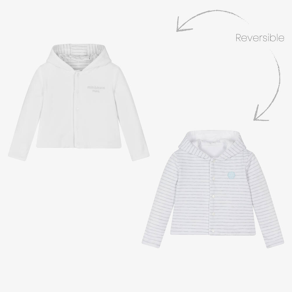 Mitch & Son - Baby Boys White Reversible Jacket | Childrensalon