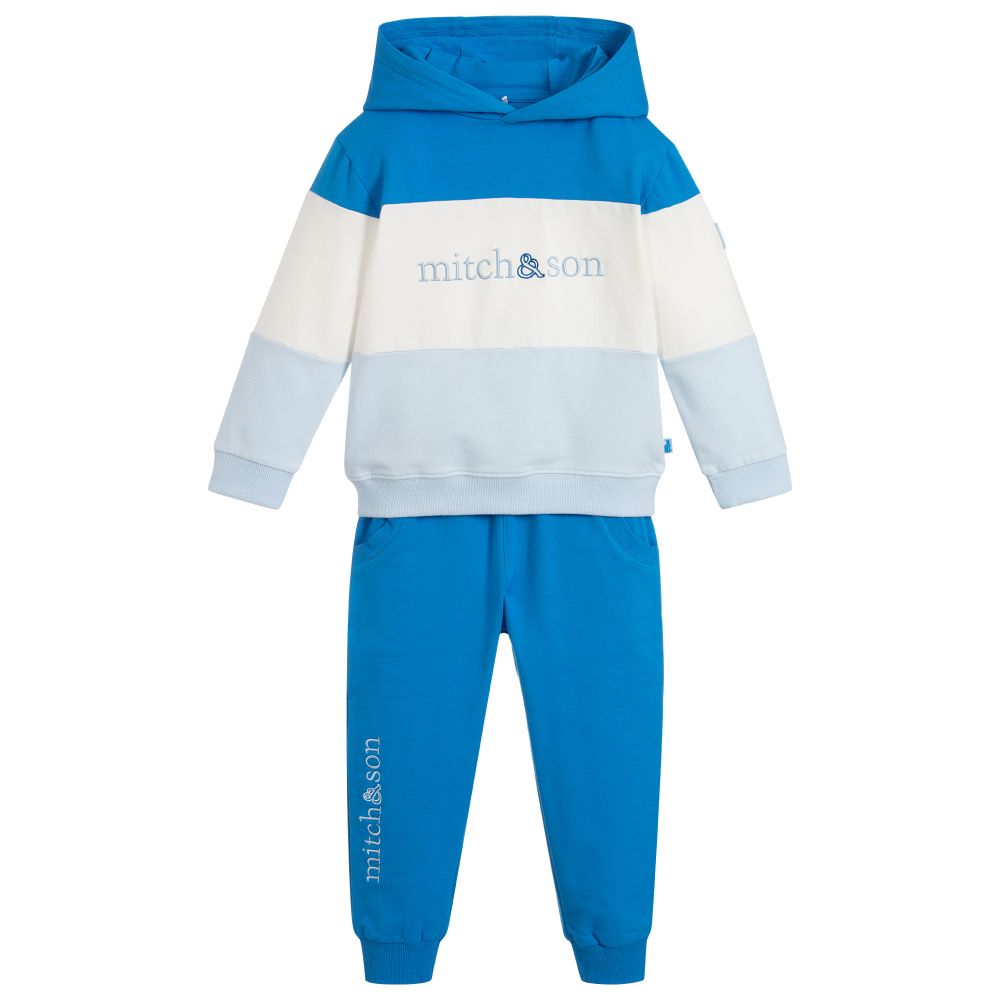 Mitch & Son - Blauer Trainingsanzug aus Baumwolljersey | Childrensalon