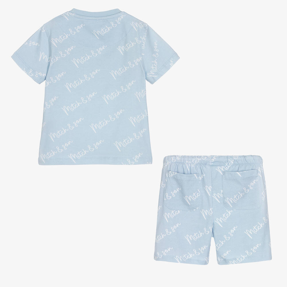 Mitch & Son-Голубой топ и шорты из хлопка | Childrensalon Outlet
