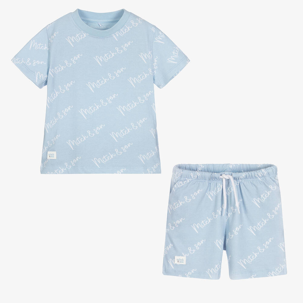 Mitch & Son-Голубой топ и шорты из хлопка | Childrensalon Outlet