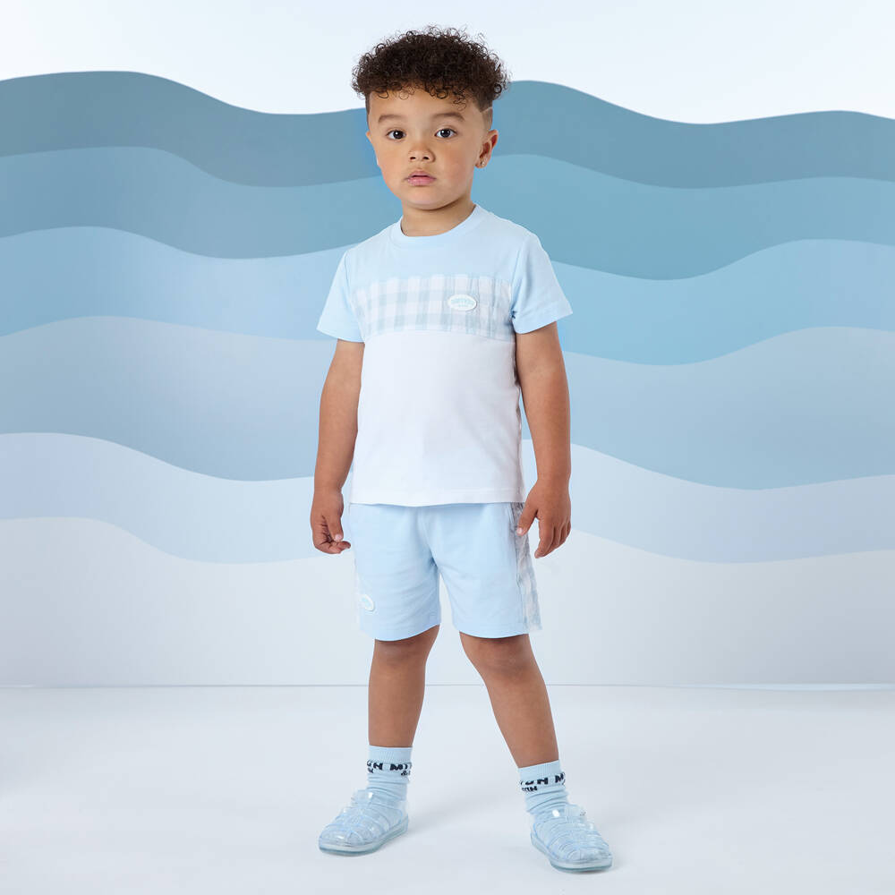 Mitch & Son-Летний комплект в синюю клетку для мальчиков | Childrensalon Outlet