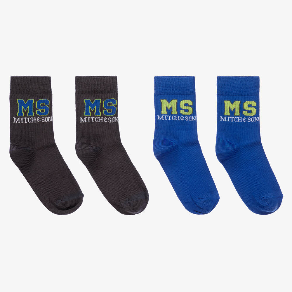 Mitch & Son - Blue & Grey Socks (2 Pack) | Childrensalon