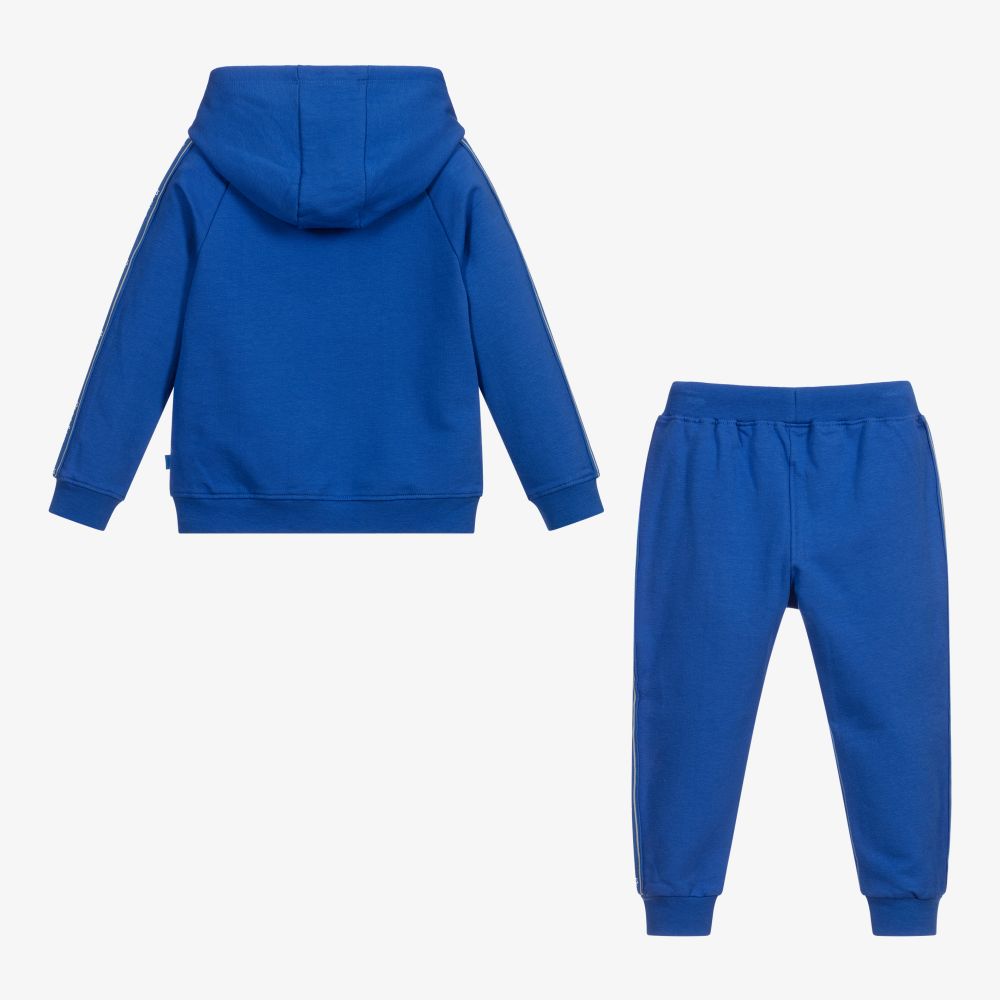 Mitch & Son-Blue Hooded Cotton Tracksuit | Childrensalon Outlet
