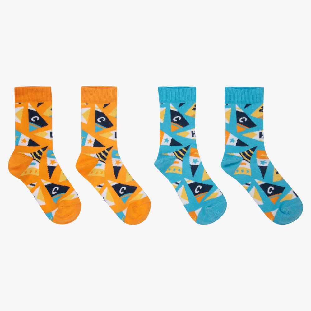 Mitch & Son - Blue & Orange Socks (2 Pack) | Childrensalon