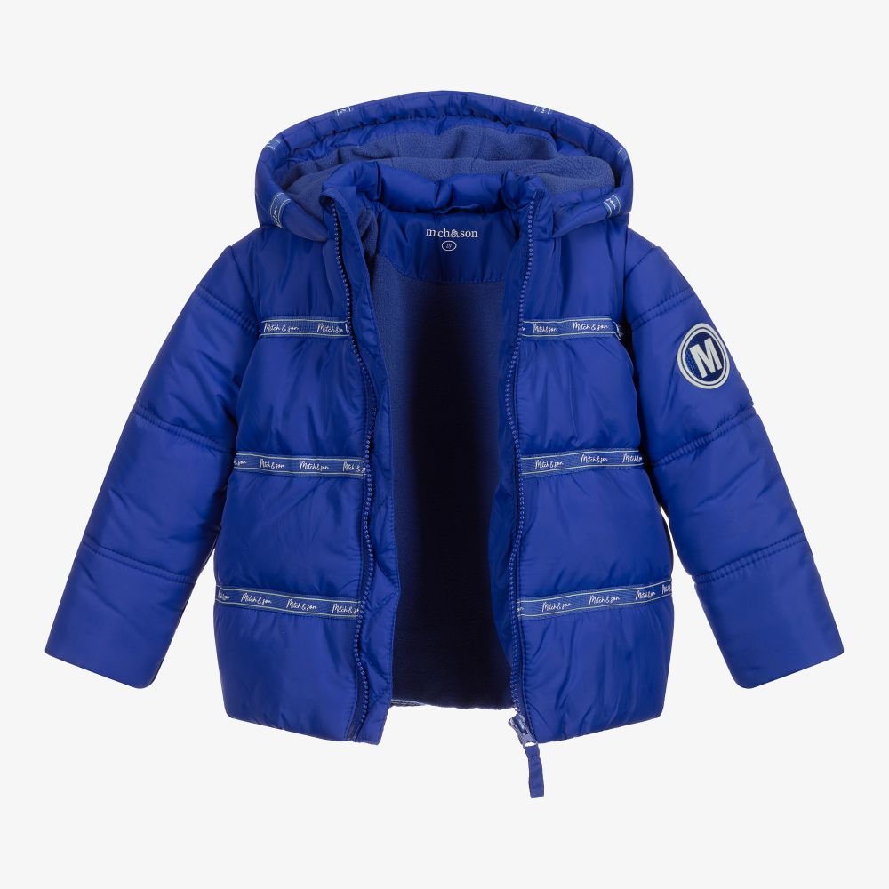 Mitch & Son-Blue Padded Hooded Jacket | Childrensalon Outlet