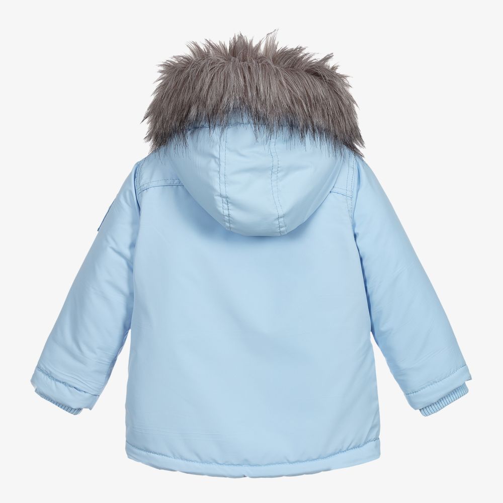 ميتش آند سون-جاكيت هودي مبطن لون أزرق باهت للأولاد | Childrensalon Outlet