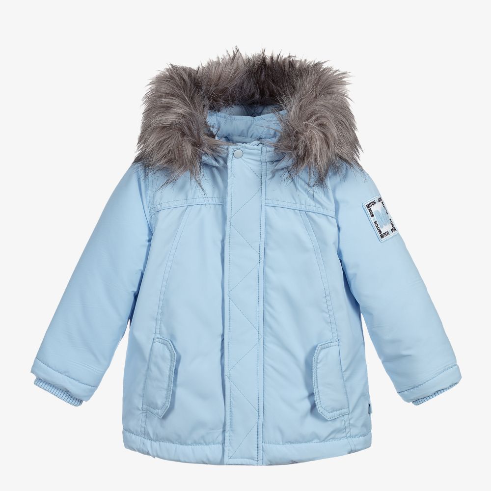 Mitch & Son - Голубая утепленная куртка с капюшоном | Childrensalon