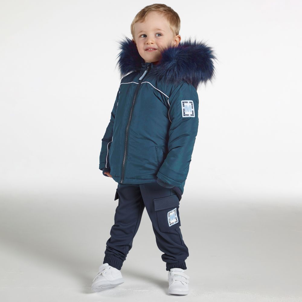 Mitch & Son - Blue Padded Hooded Jacket | Childrensalon Outlet