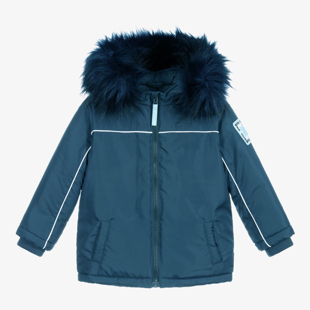 Mitch & Son - Синяя утепленная куртка с капюшоном | Childrensalon