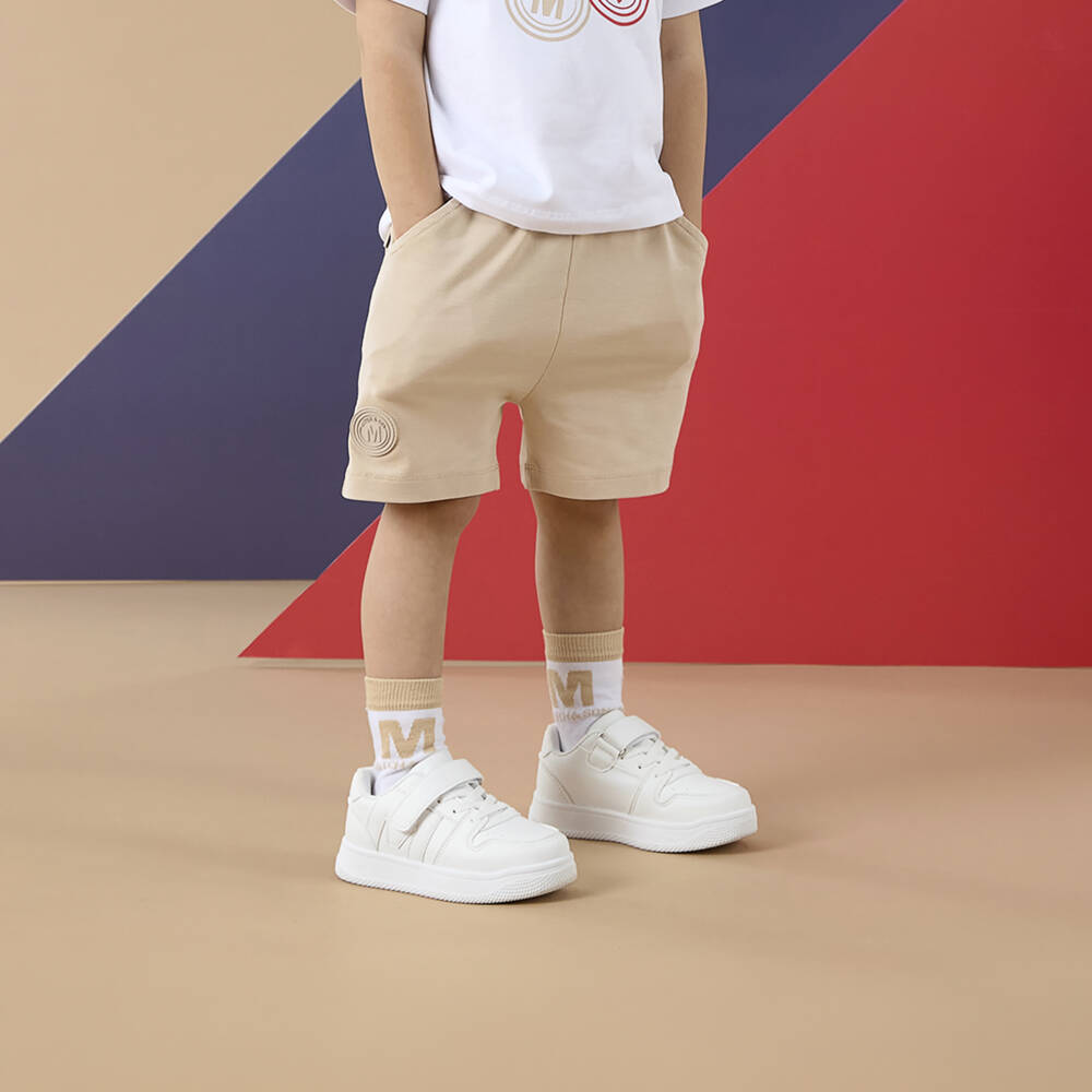 Mitch & Son-Blue & White Logo Trainers | Childrensalon Outlet
