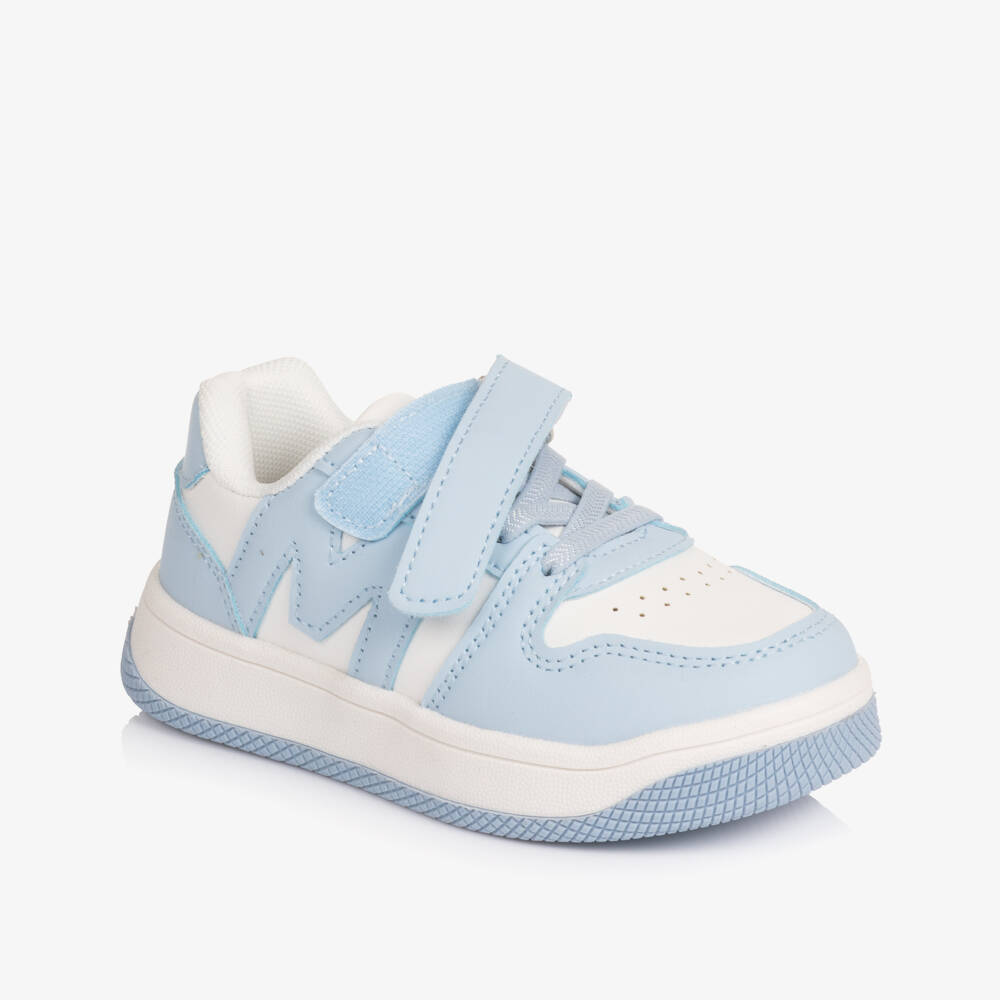 Mitch & Son-Blue & White Logo Trainers | Childrensalon Outlet