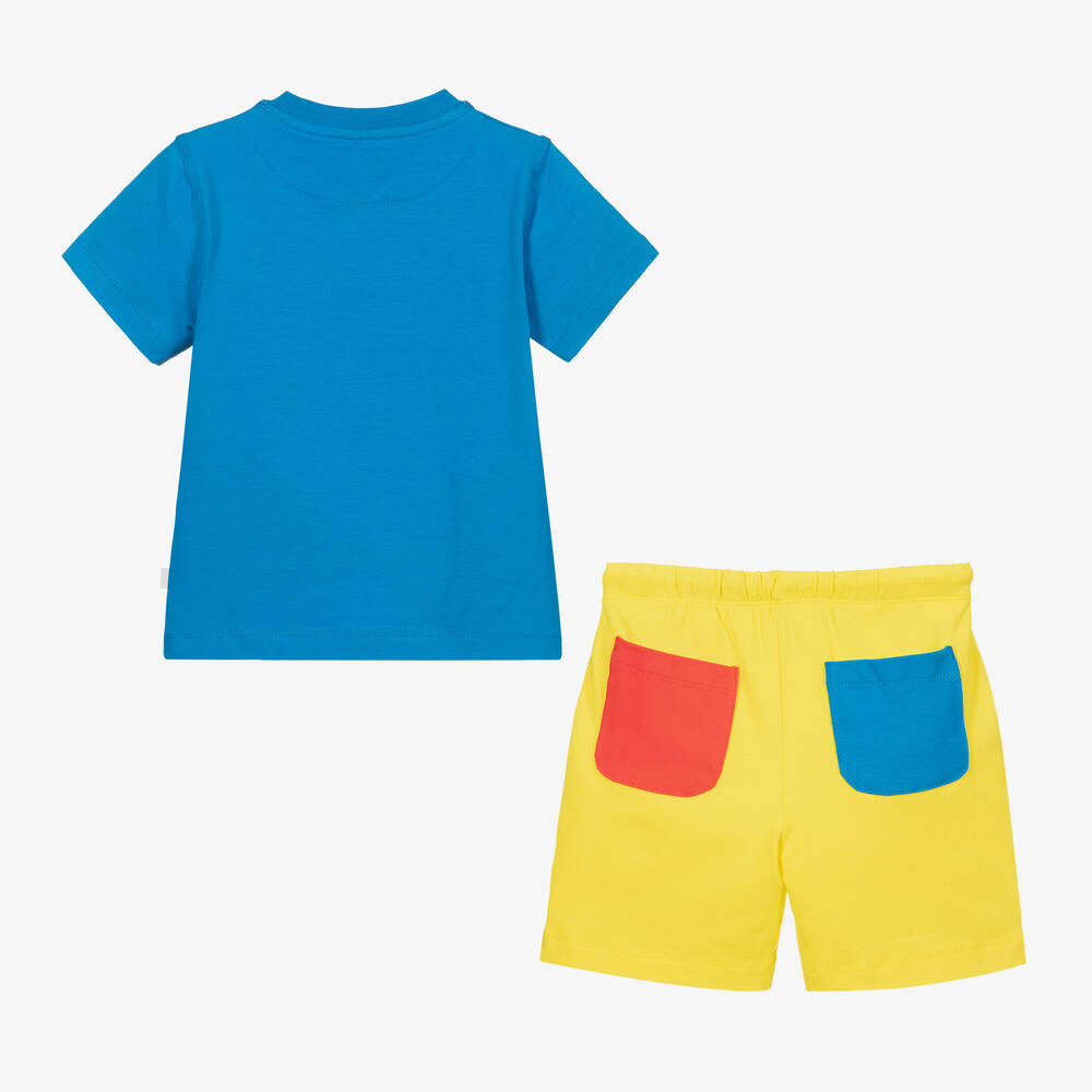 Mitch & Son-Blue & Yellow Shorts Set | Childrensalon Outlet