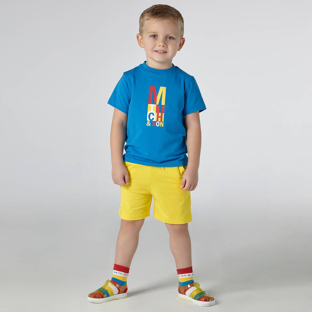 Mitch & Son-Blue & Yellow Shorts Set | Childrensalon Outlet