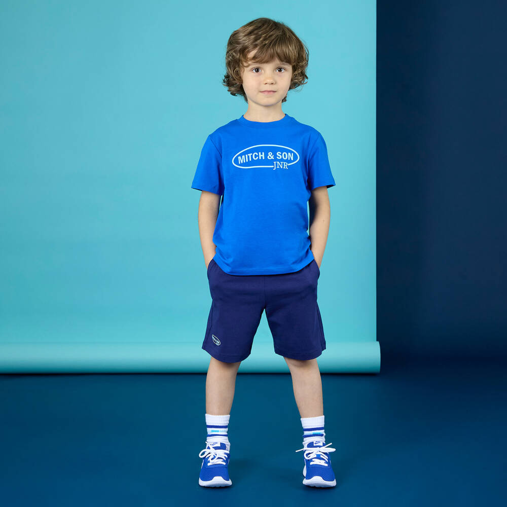 Mitch & Son-Boys Azure Cotton Outfit Duo | Childrensalon Outlet
