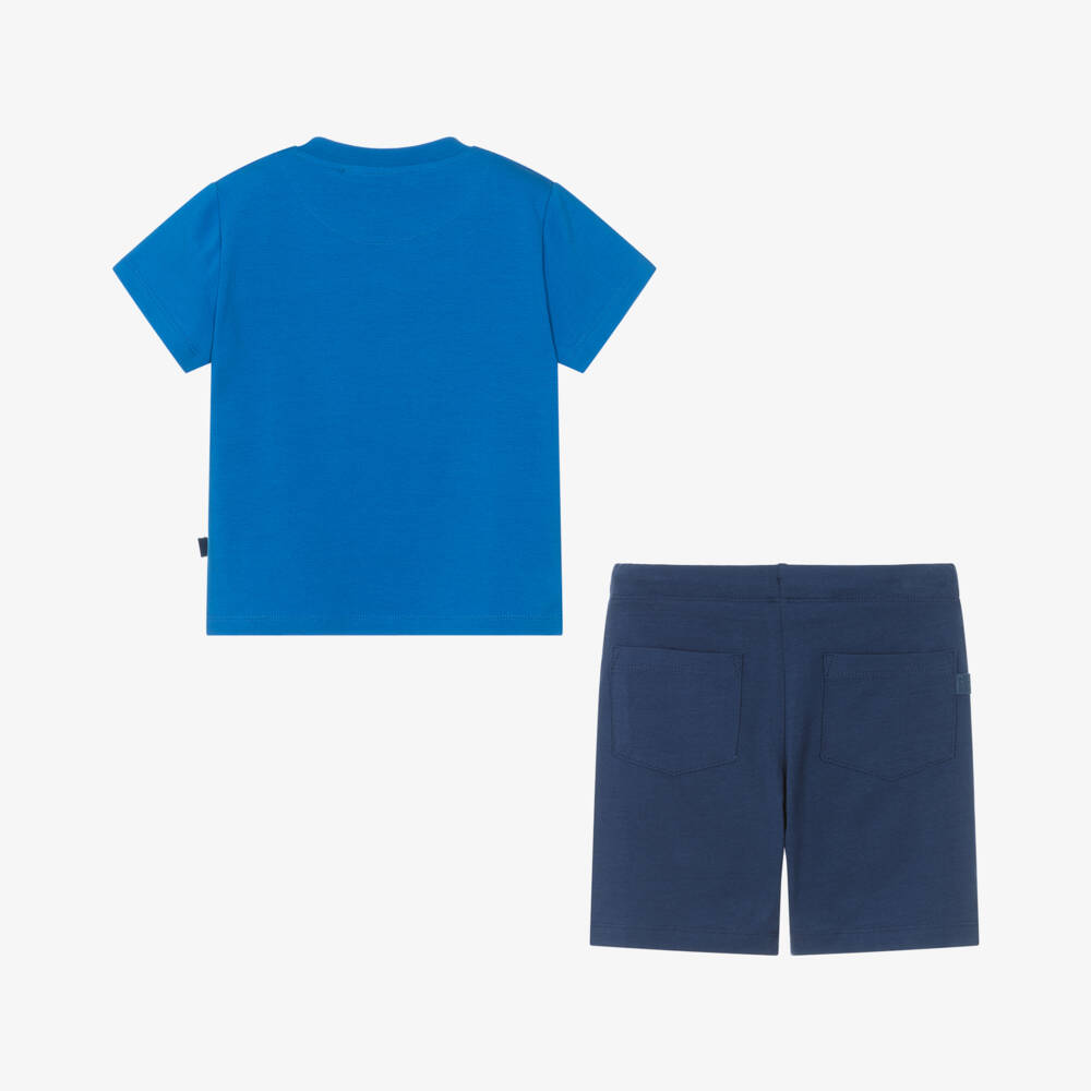 Mitch & Son-Boys Azure Cotton Outfit Duo | Childrensalon Outlet