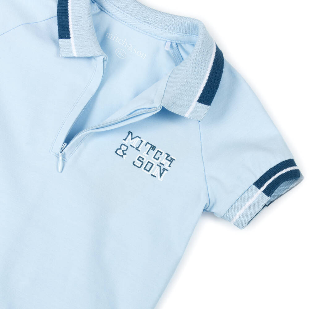 Mitch & Son-Комплект для мальчиков с рубашкой поло в лазурном цвете | Childrensalon Outlet