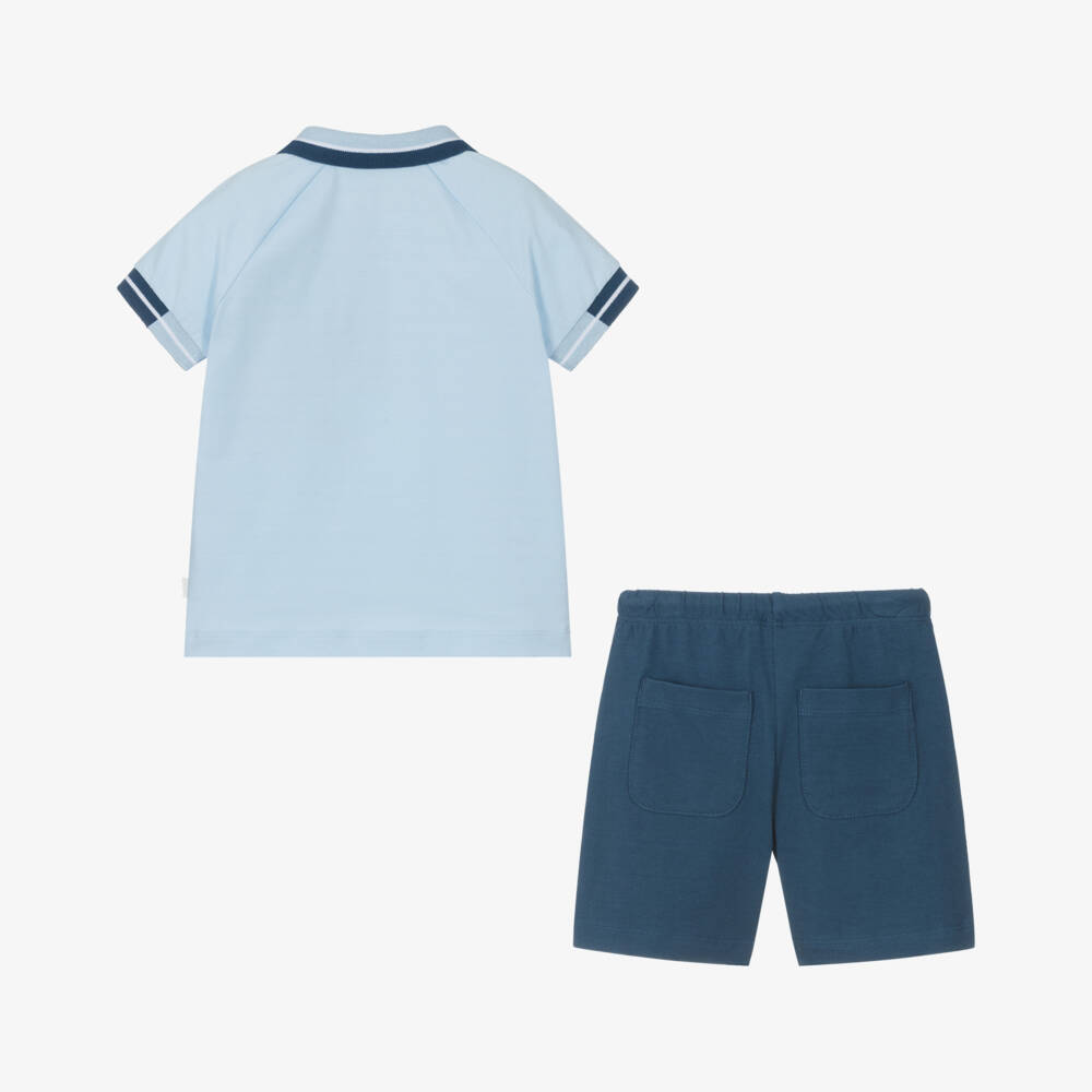 Mitch & Son-Комплект для мальчиков с рубашкой поло в лазурном цвете | Childrensalon Outlet