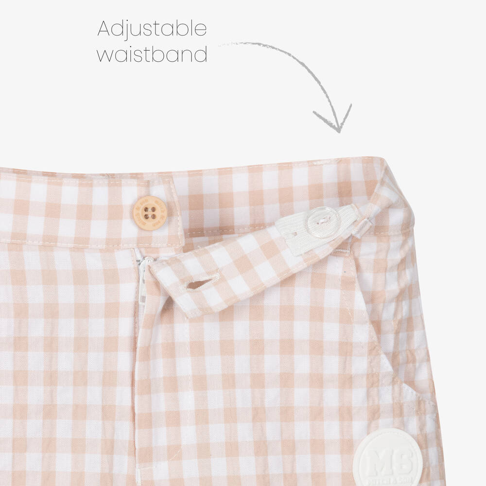 Mitch & Son-Boys Beige Cotton Shorts Set | Childrensalon Outlet