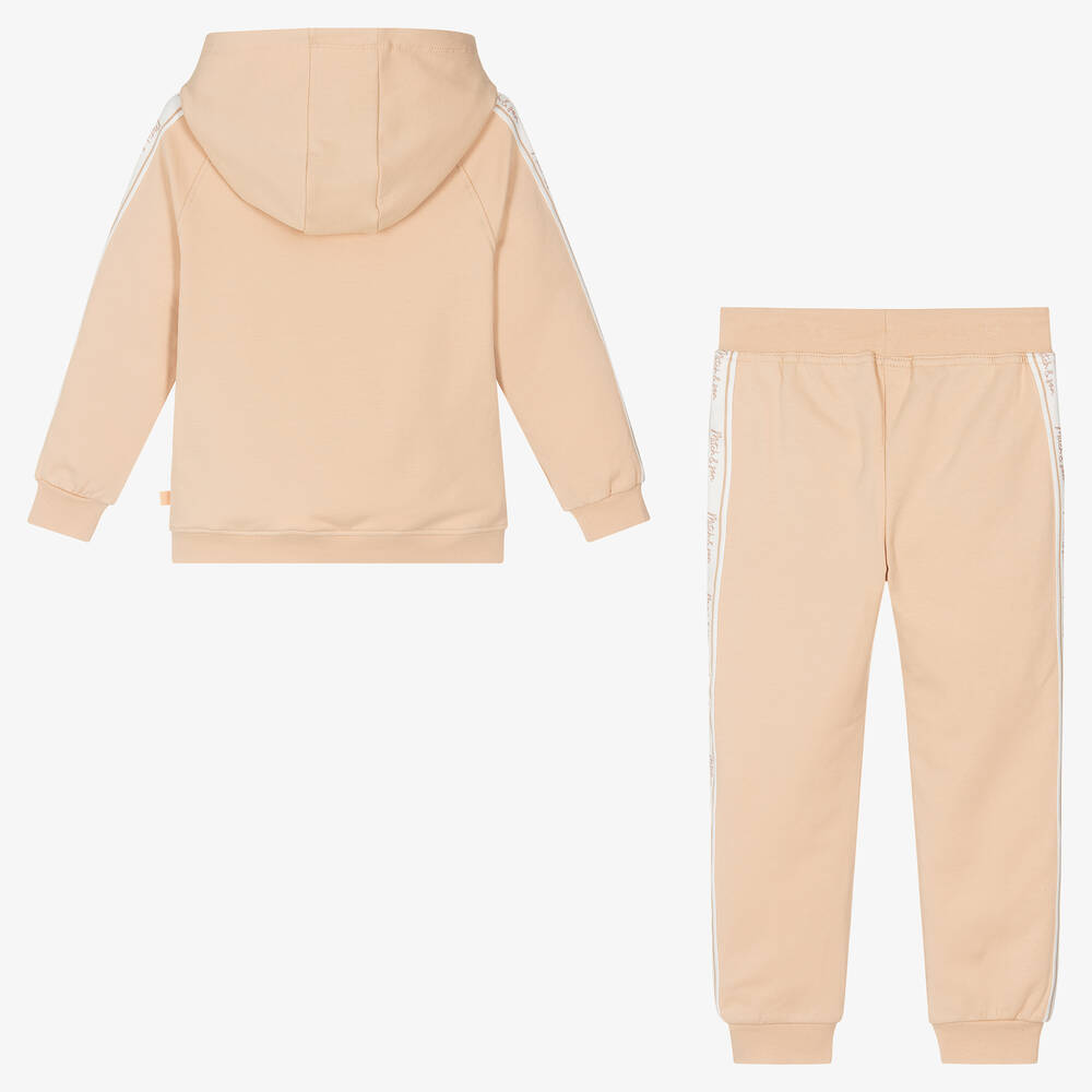 Mitch & Son-Boys Beige Cotton Tracksuit | Childrensalon Outlet