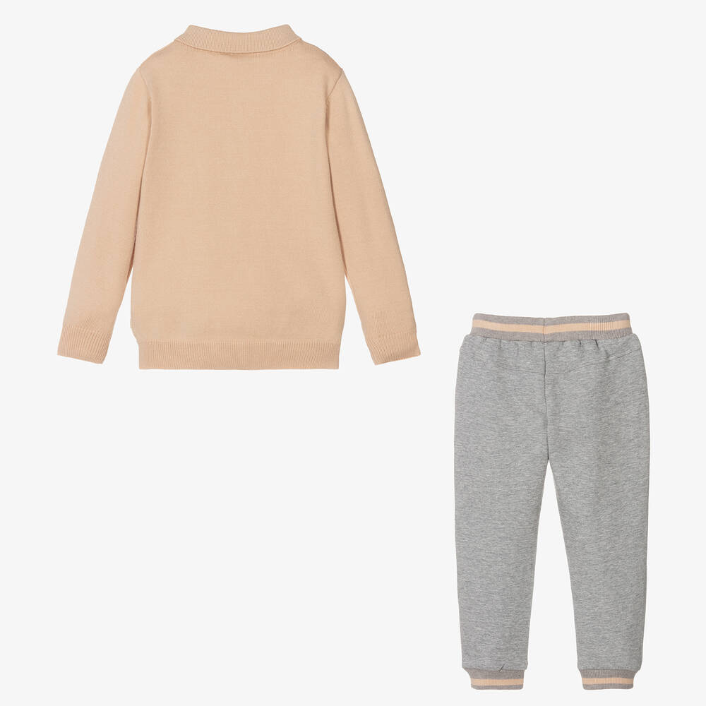 Mitch & Son-طقم كاجوال لون رمادي وبيج للأولاد | Childrensalon Outlet