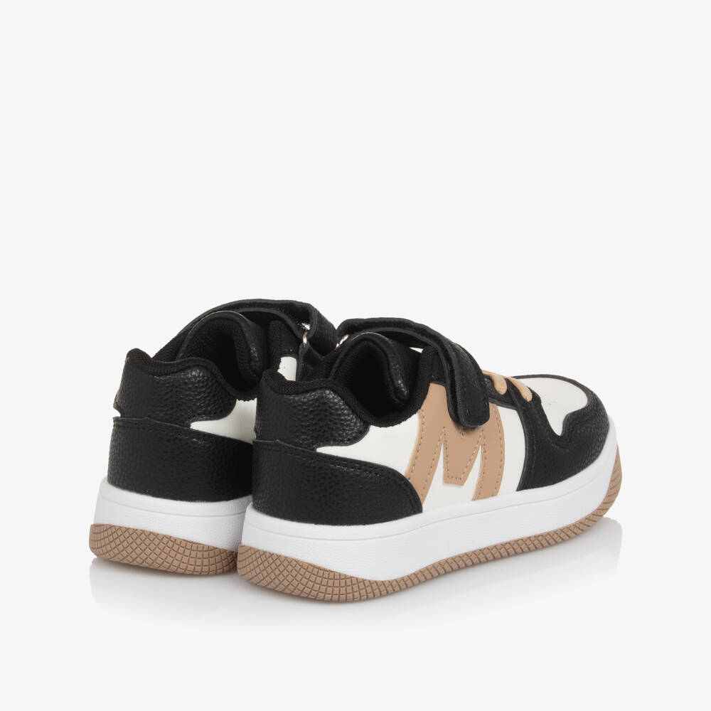 Mitch & Son-Boys Black & Ivory Faux Leather Trainers | Childrensalon Outlet