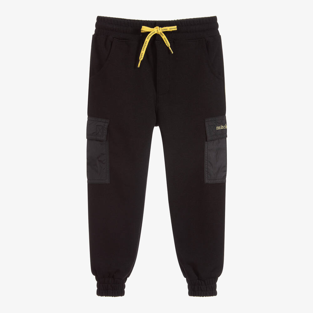 Mitch & Son-Boys Black Joggers  | Childrensalon Outlet