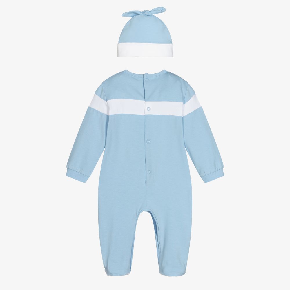 Mitch & Son-Boys Blue Cotton Babygrow Set | Childrensalon Outlet