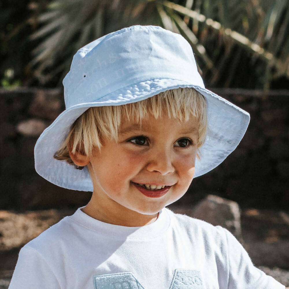 Mitch Son Boys Blue Cotton Bucket Hat