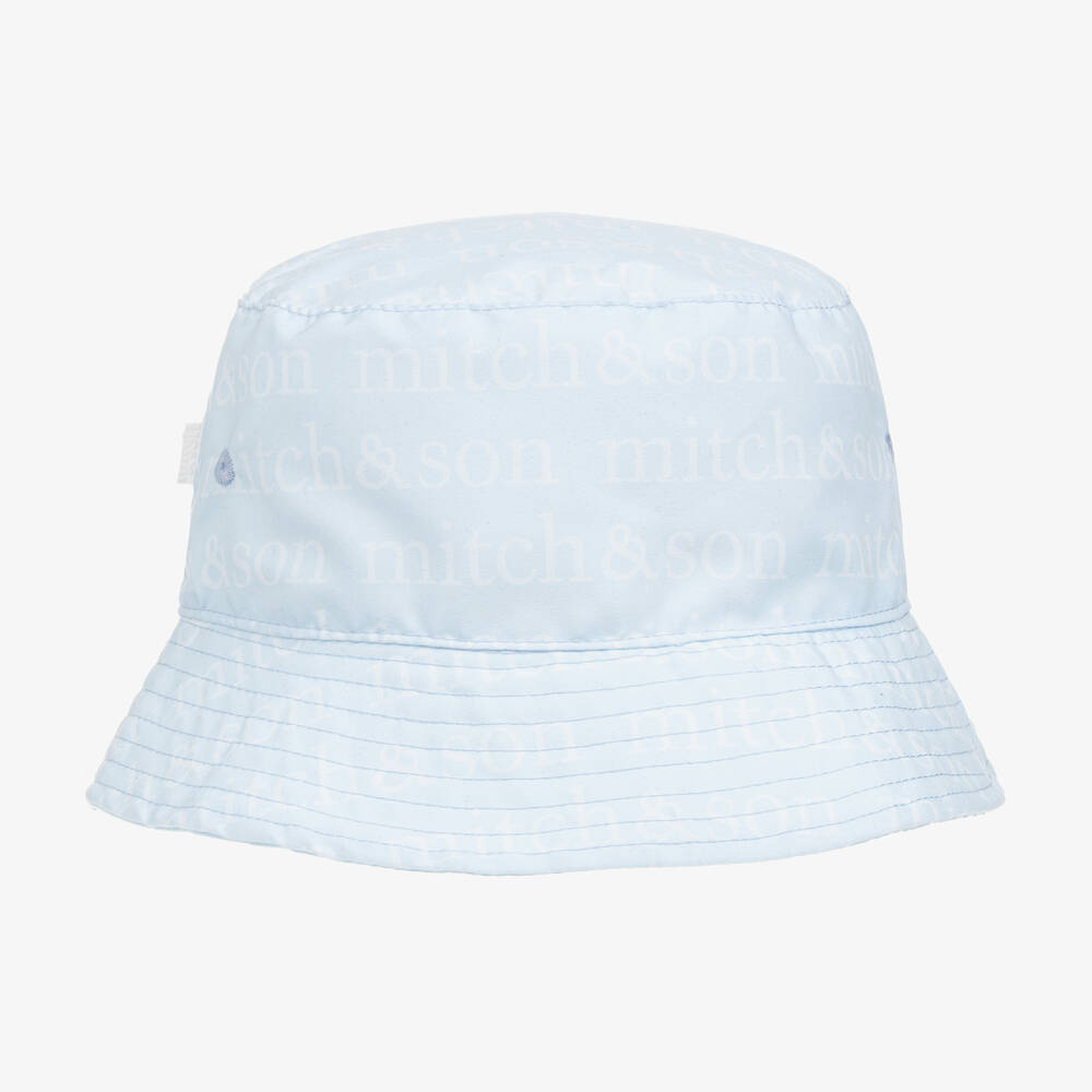 Mitch & Son-Boys Blue Cotton Bucket Hat | Childrensalon Outlet