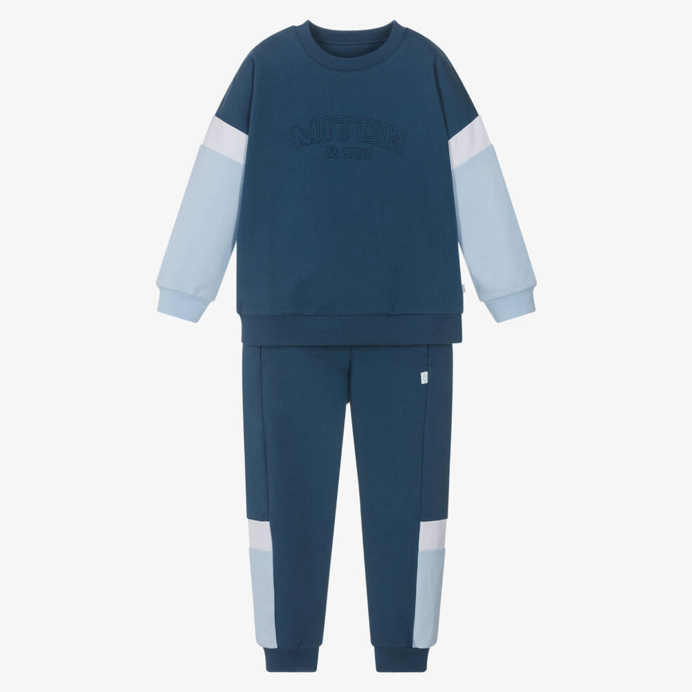 Mitch & Son-طقم أولاد قطني أزرق بألوان متناسقة | Childrensalon Outlet