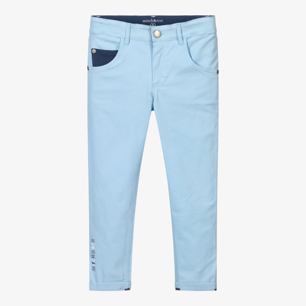 Mitch & Son - Boys Blue Cotton Jeans | Childrensalon