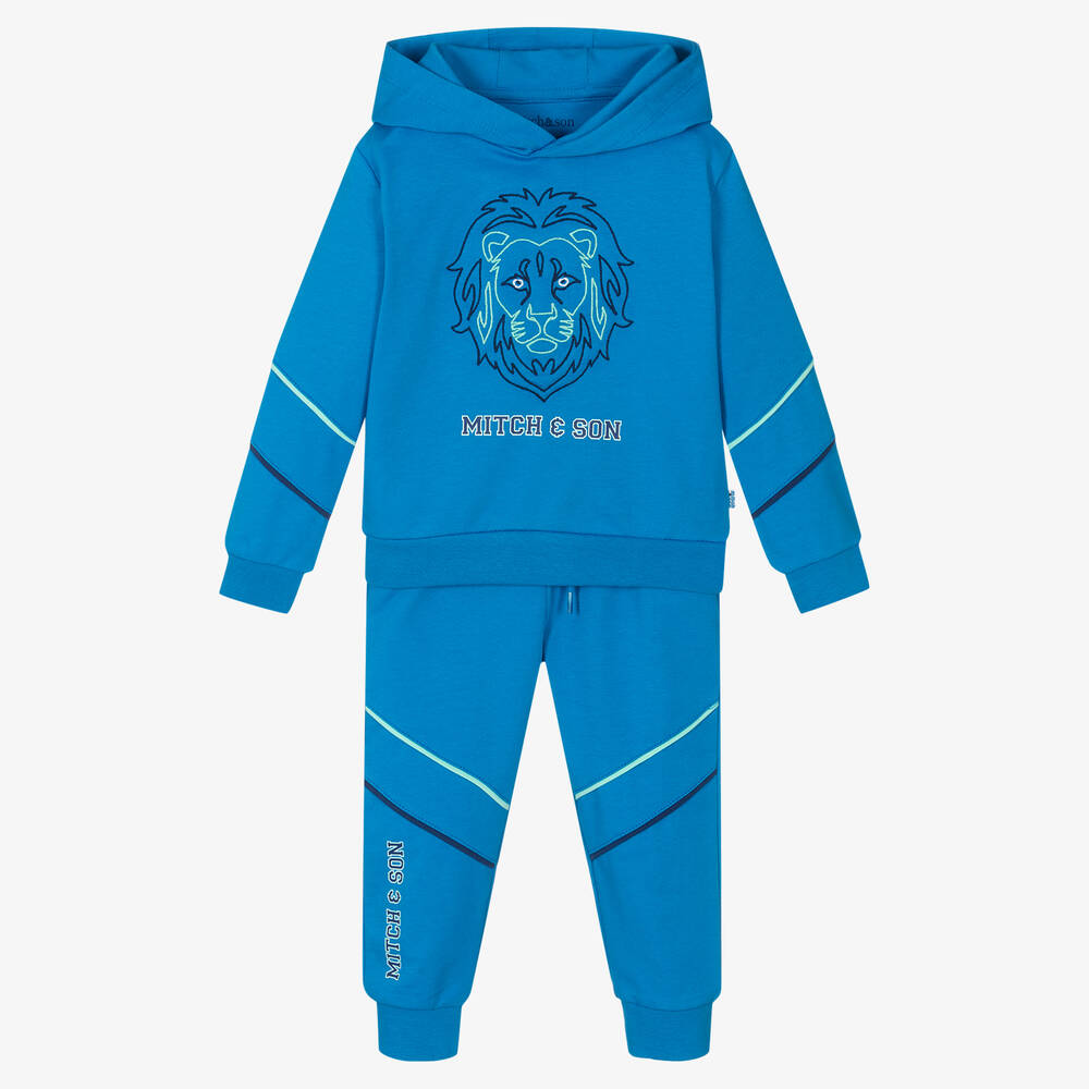 Mitch & Son - Синий спортивный костюм из хлопкового джерси | Childrensalon