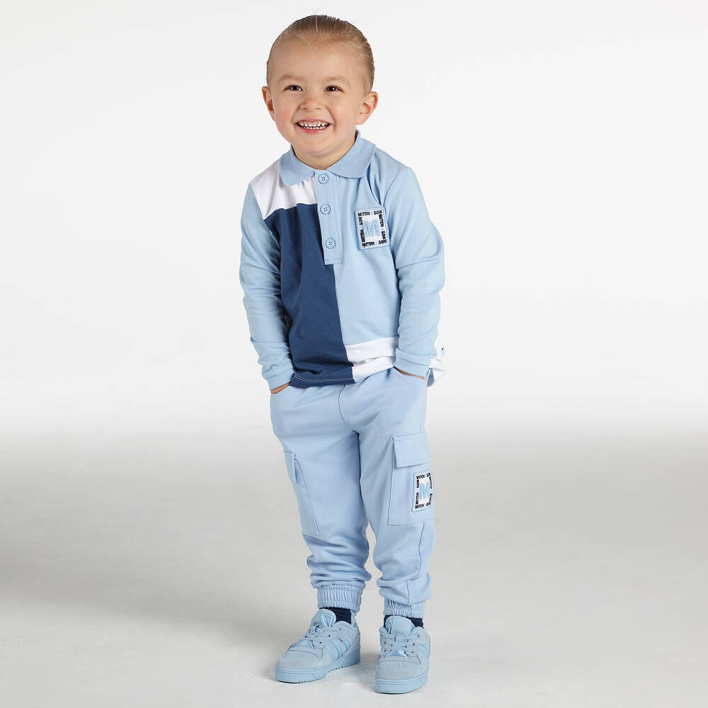 Mitch & Son-Голубые хлопковые джоггеры для мальчиков | Childrensalon Outlet